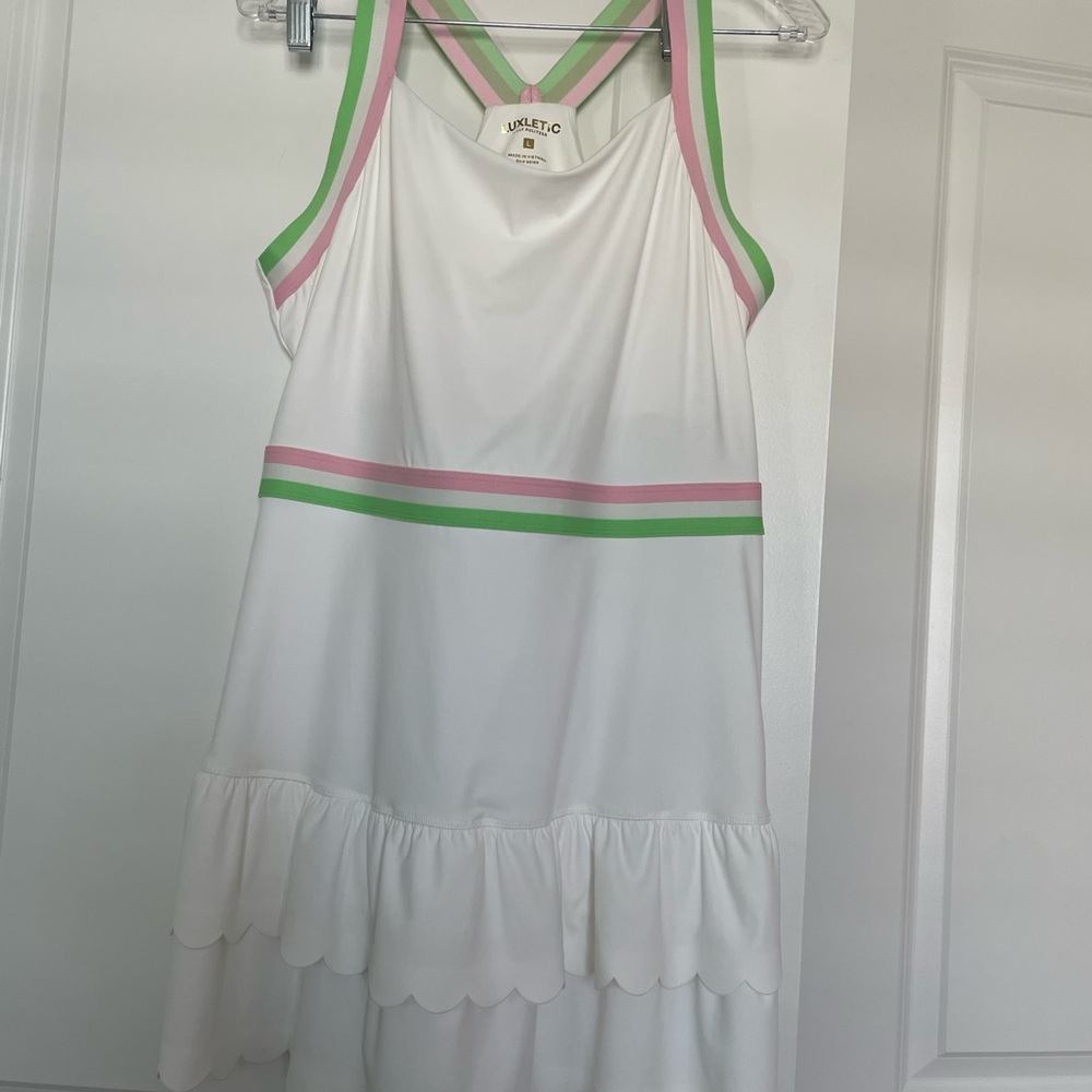 Lilly Pulitzer White Dress with Pink and Green Accents